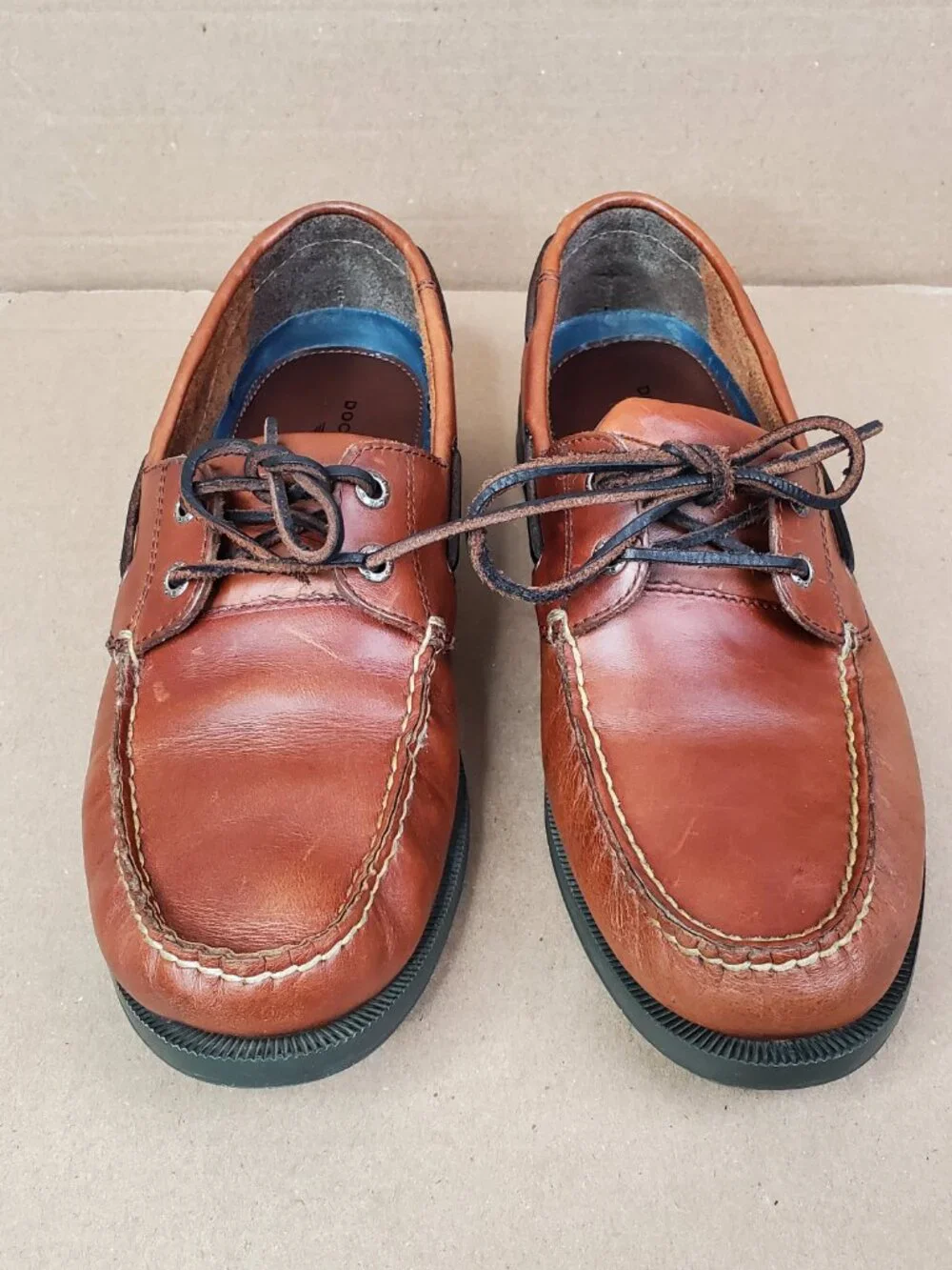 Dockers Castaway Men's Brown Leather Lace-Up Boat Shoes Comfort Casual Size 10M